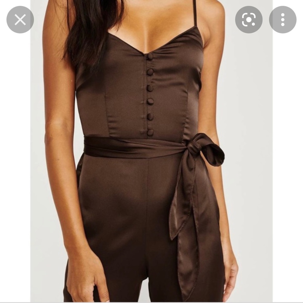 Abercrombie and Fitch Brown Satin Jumpsuit